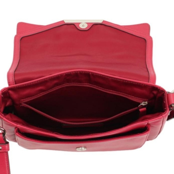 Coach pink berry leather mini flap crossbody bag handbag - Picture 9 of 14